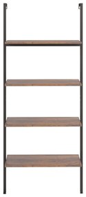 Unidade 4 prateleiras 64x35x152,5 cm castanho-escuro e preto