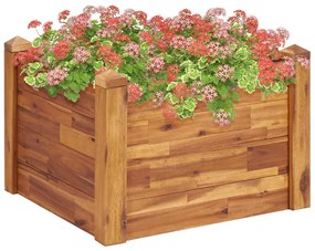 vidaXL Vaso/floreira de jardim 60x60x44 cm madeira de acácia maciça