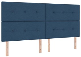 Cabeceira vidaXL Estofada com Botões Azul 200 cm Tecido