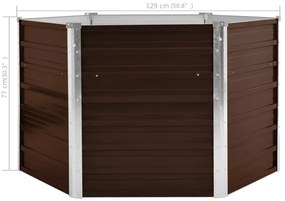 Canteiro elevado jardim aço galvanizado 129x129x77 cm castanho