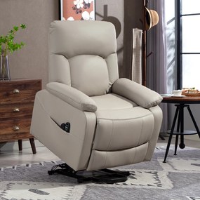 Poltrona elevatória elétrica, 89 x 94,5 x 103 cm poltrona relax elétrica com função de massagem e aquecimento, cinzenta