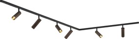 Sistema de iluminação de trilho moderno com 6 focos bronze escuro 1-fase - Slimline Uzzy