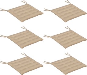 Outsunny Conjunto de 6 Almofadas para Cadeiras de Jantar 40x40 cm 6 peças Almofadas para Cadeiras de Jardim Acolchoadas Cáqui | Aosom Portugal