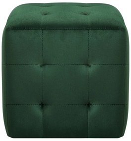 Pufe 2 pcs 30x30x30 cm veludo verde