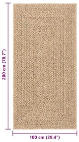 Tapete ZIZUR 100x200 cm aspeto de juta interior e exterior