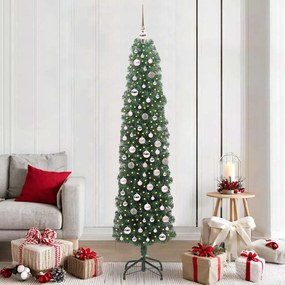 vidaXL Árvore de Natal Artificial Verde 210 cm PVC e Aço e Plástico