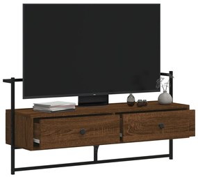 Móvel de TV parede 100,5x30x51 cm deriv. madeira carvalho castanho