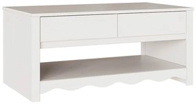 Mesa de Centro vidaXL "DRAMMEN" Branca 99x55x45 cm Madeira Sólida de P