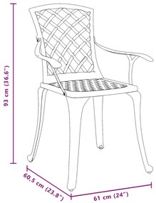 Cadeiras de jardim 2 pcs alumínio fundido verde