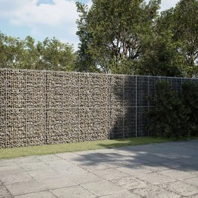 vidaXL Cesto gabião com cobertura 600x50x200 cm ferro galvanizado