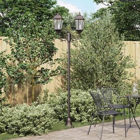 Poste de Luz de Jardim vidaXL 2-Lâmpadas E27 Bronze 220 cm Alumínio