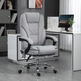 Cadeira de escritório com função de massagem e aquecimento, altura ajustável, encosto reclinável, comando à distância e apoio para os pés retrátil, ci