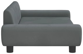 Cama para cães 100x54x33 cm veludo cinzento-escuro