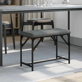 vidaXL Banco de jantar 62x32x45 cm aço e tecido cinzento-escuro