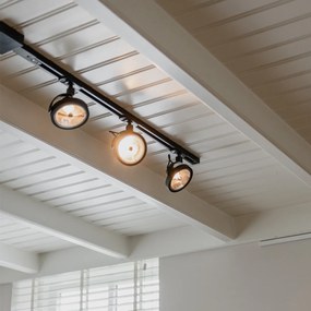 Sistema de calhas com 3 focos pretos monofásicos - Go