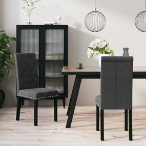 vidaXL Cadeiras de jantar 2 pcs veludo cinzento-escuro