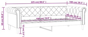 Sofá-cama 90x190 cm couro artificial preto