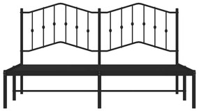 Estrutura de cama em metal com cabeceira 180x200 cm preto