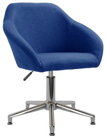 vidaXL Cadeira de escritório giratória tecido azul