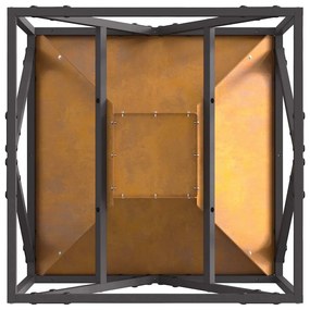 Fogo Pit Quadrado 50x50x35 cm Aço Envelhecido