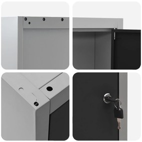 Armário de Ferramentas Parede vidaXL Preto 50x20x55 cm Aço