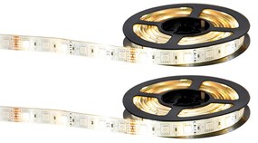 Conjunto de 2 Fitas LED inteligentes RGBW e reguláveis em Kelvin 2 m incl. driver