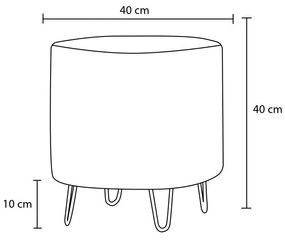 Pouffe Asmara Gabbana – Creme – 40 cm x 40 cm x 40 cm