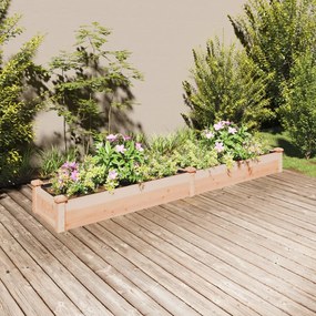 vidaXL Canteiro elevado c/ forro 240x45x25 cm madeira de abeto maciça
