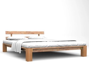 247265 vidaXL Estrutura de cama 160x200 cm madeira carvalho maciça