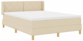 Cama Box com Colchão Creme, 140 x 190 cm, Tecido