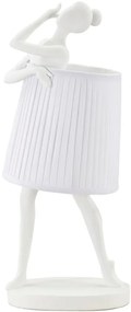 Candeeiro de Mesa "Ballet" — Ø 29x25x62,5 cm — Resina Branca e Abat-jo