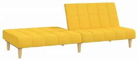 Sofá-cama de 2 lugares tecido amarelo
