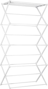 HOMCOM Varal dobrável 8 níveis torre de secagem varal de torre varal metálico peças em plástico branco 74 x 35 x 144 cm | Aosom Portugal