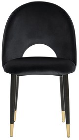Conjunto de 2 cadeiras de jantar em veludo preto MAGALIA Beliani