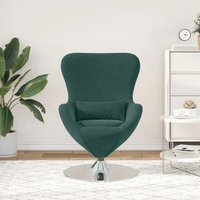 Poltrona Ovo Veludo Verde Escuro