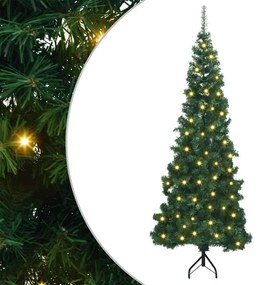 vidaXL Árvore de Natal artificial de canto Verde 180 cm PVC e Metal