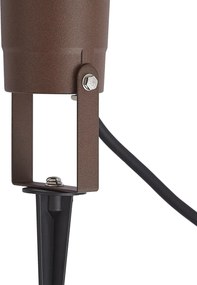 Foco de jardim moderno castanho ferrugem com cabo e ficha 204cm IP65 - Basic