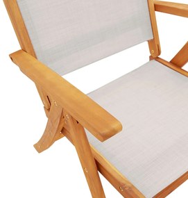 Cadeiras de jardim dobráveis 8 pcs acácia maciça e textilene