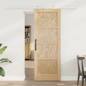 Porta Deslizante vidaXL com Conjunto de Ferragens 'ORKDAL'Madeira Maci