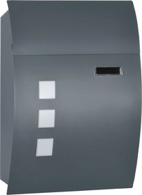 HOMCOM Caixa de correio com fechadura, aço zincado, fenda para cartas de 30 cm, Cinza | Aosom Portugal