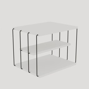 Mesa de Apoio Lifon – Branco/Preto – 50x33x40 cm