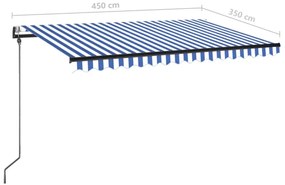 Toldo retrátil automático 450x350 cm azul e branco