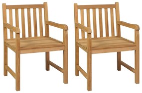 3 pcs conjunto de jantar p/ jardim madeira de teca maciça