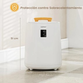 Aquecedor de toalhas para banheiro de 18 L com tela LED e desligamento automático Cesto portátil para toalhas branco