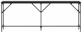 Mesa Console Carvalho Preto 200x29x75 cm Madeira Derivada