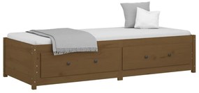Sofá-cama de solteiro 90x190 cm pinho maciço castanho mel