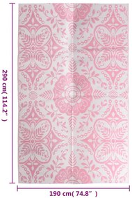 Tapete de exterior 190x290 cm ARAKIL PP cor-de-rosa