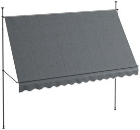 Outsunny Toldo Manual Retrátil com Manivela 350x120x210-300 cm com Altura Ajustável Impermeável para Jardim Varanda Cinza Escuro