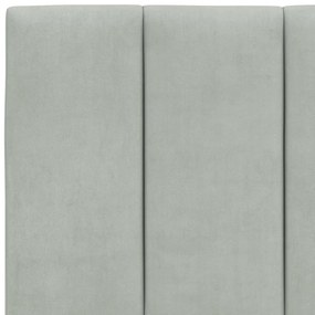 Cama com colchão 200x200 cm veludo cinzento-claro