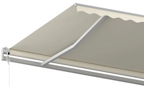Toldo retrátil manual com postes 5x3,5 m cor creme